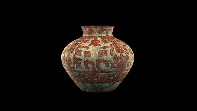 夏家店下层文化遗址兽面纹彩绘陶罐