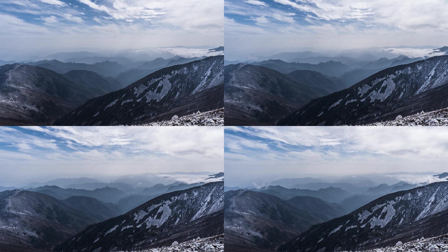 太白山冬季雪景云海延时