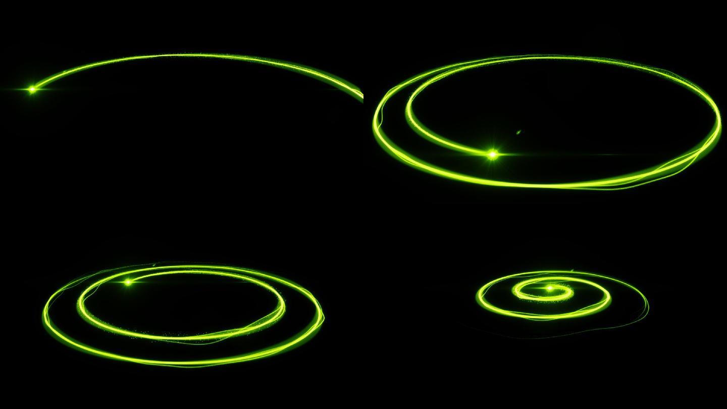 绿色漩涡螺旋光线线条旋转