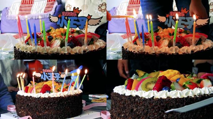 生日蛋糕吹蜡烛高清视频