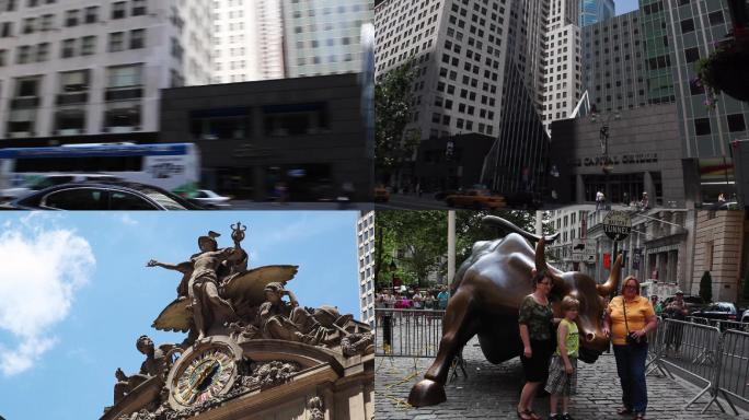 纽约街景及华尔街铜牛实拍素材【原创】