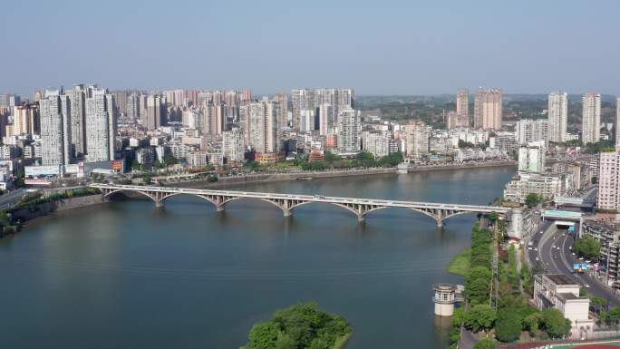 【4K】内江城市航拍西林大桥沱江河