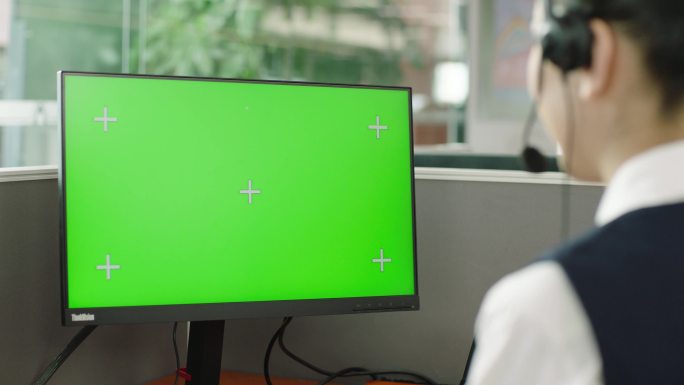 【4K】电脑客服绿屏