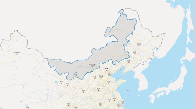 内蒙古自治区区域平面地图