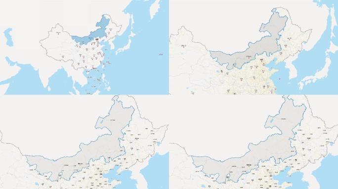 内蒙古自治区区域平面地图