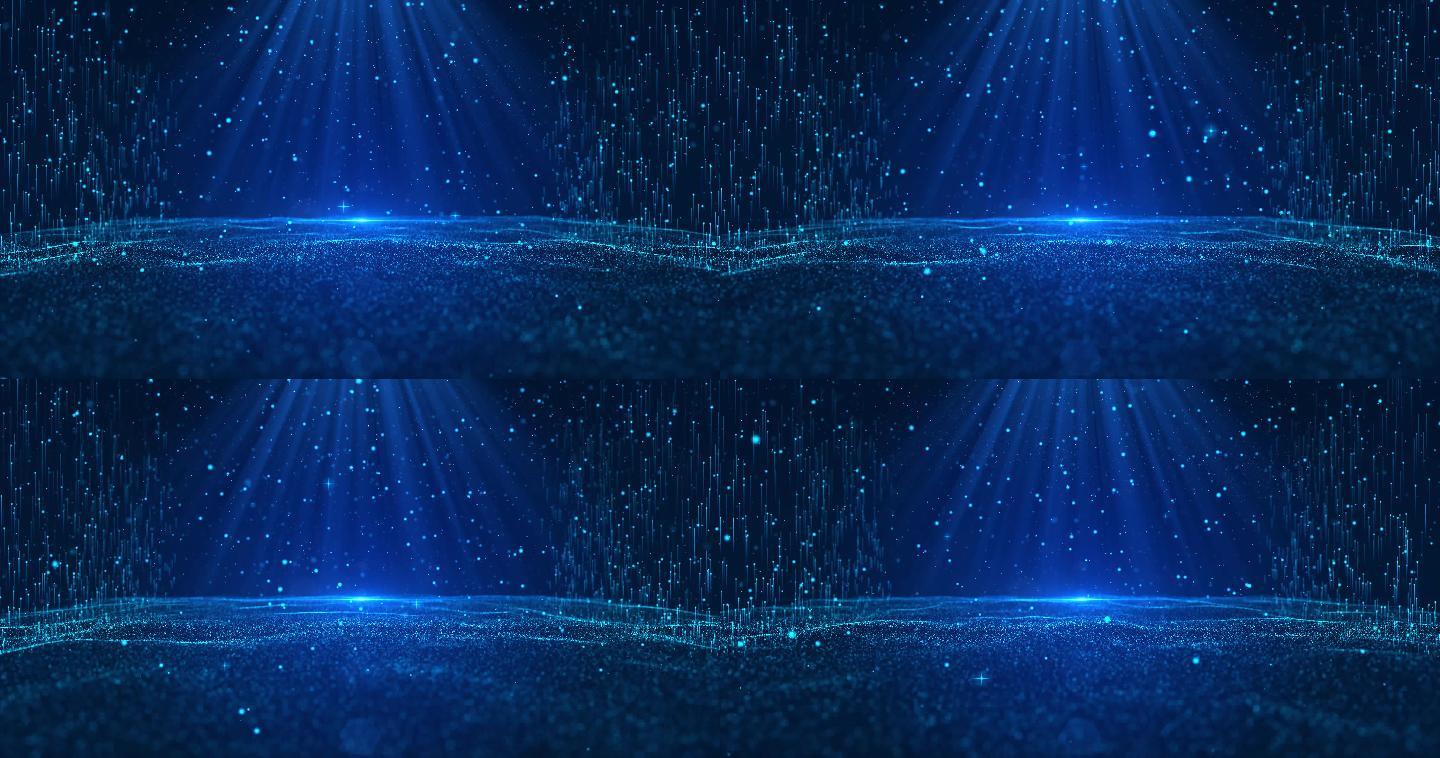 无缝循环4K蓝色粒子背景视频素材唯美震撼