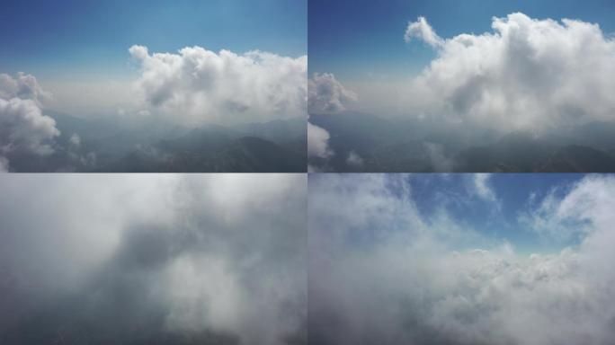 蓝天白云 云层穿梭 穿过云层飞行