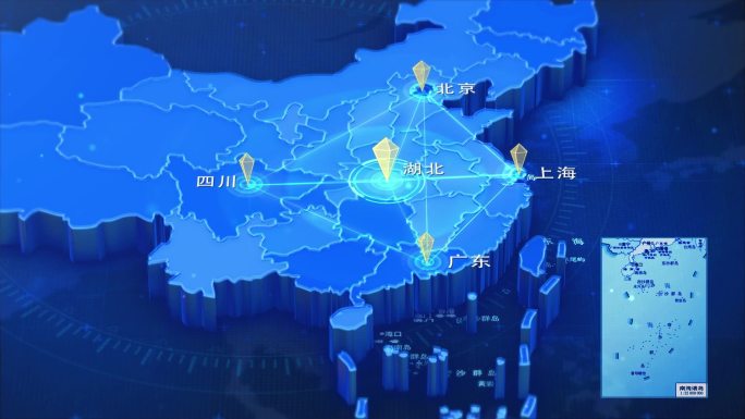 蓝色科技中国地图辐射