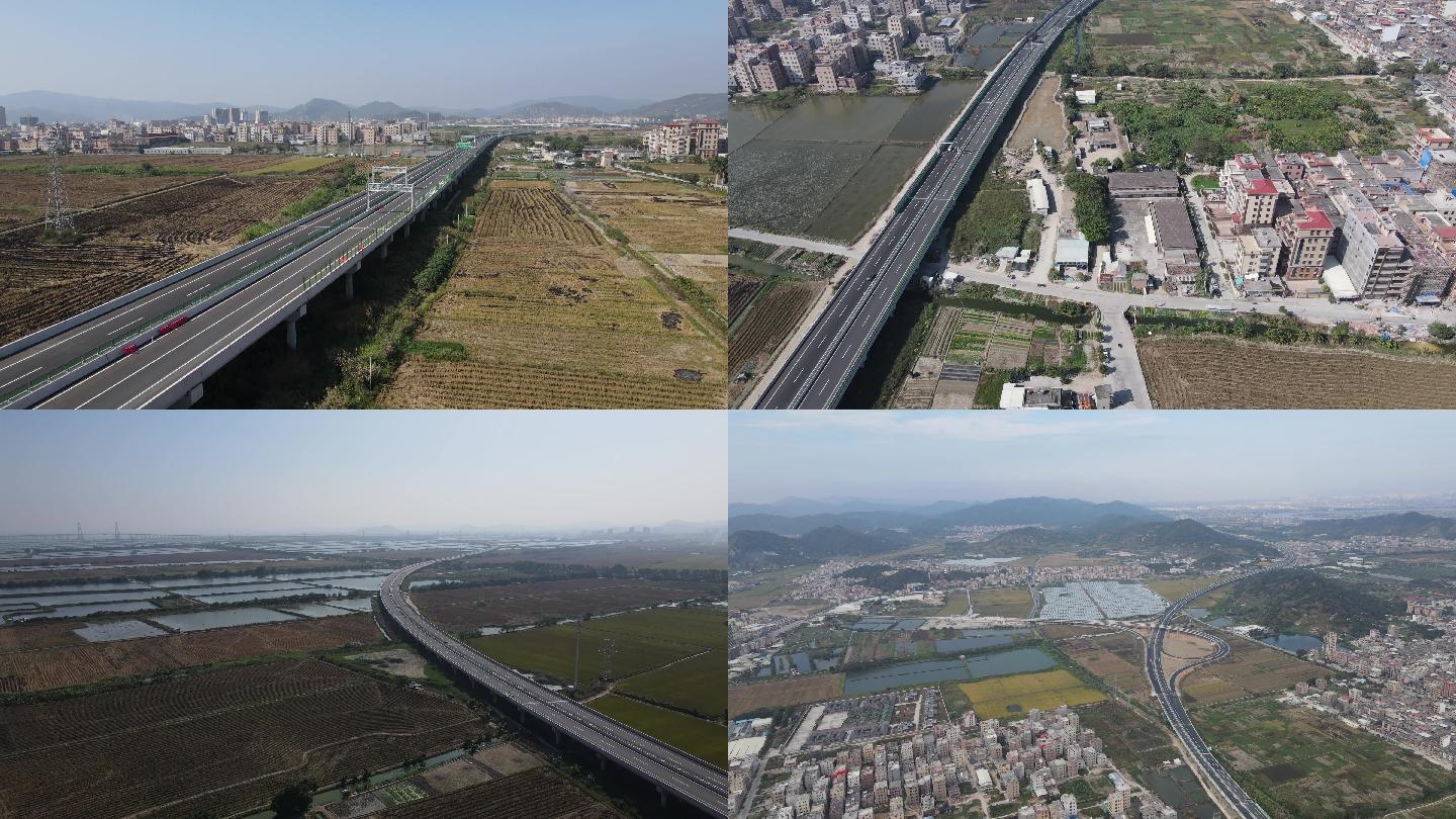 4K农村道路基建航拍