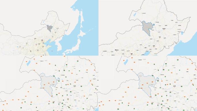 兴安盟区域平面地图