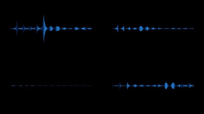 蓝色声音音频波形带通道4k