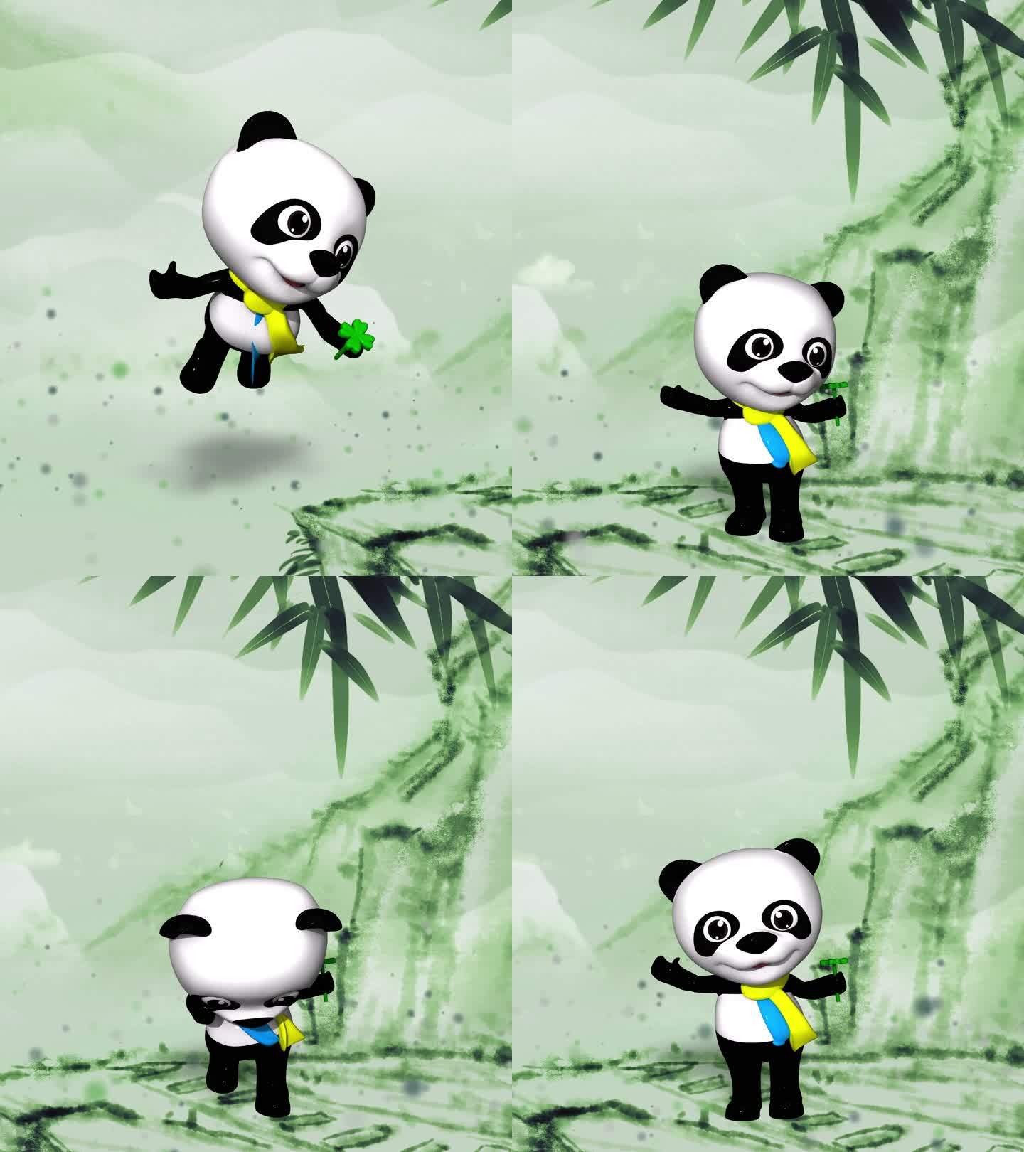 儿童卡通小熊猫4K