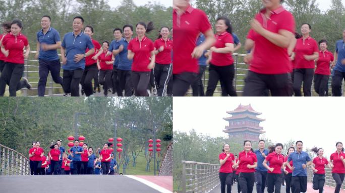 跑步健身徒步走运动团队