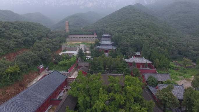 嵩山大法王寺航拍4K超高清画质