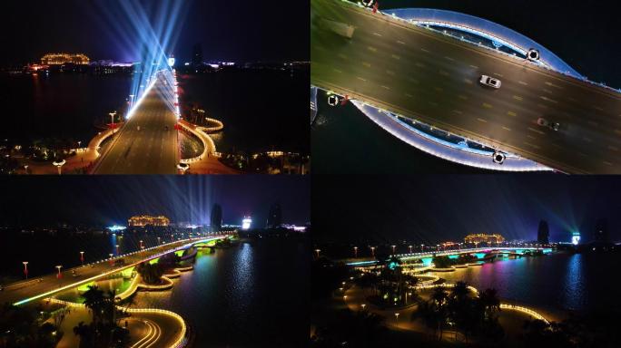 中国海南海花岛桥梁夜景