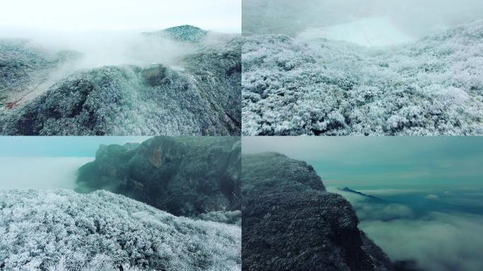 重庆南川金佛山景区雪景航拍