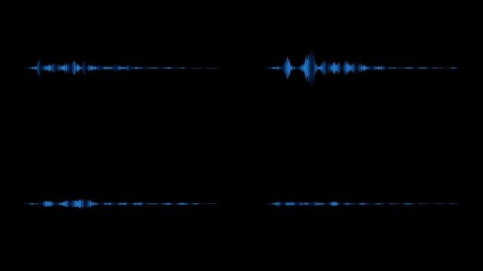 蓝色声音音频波形带通道4k