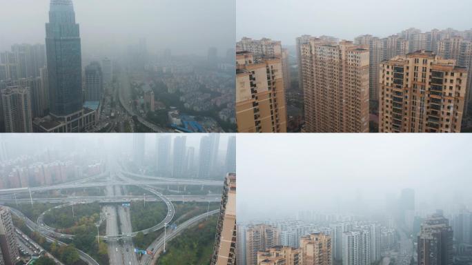 城市雾霾空气污染4K