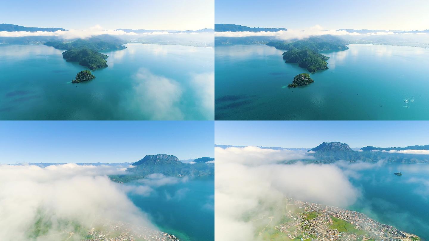 云雾缭绕的泸沽湖