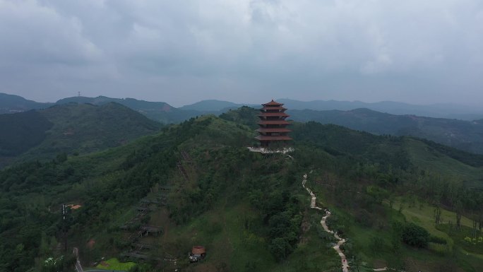 4K丹景山航拍景点地标建筑