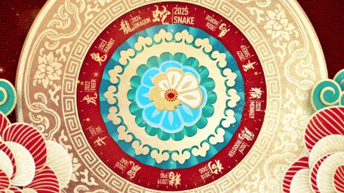 2025恭贺新春剪纸风格片头视频素材