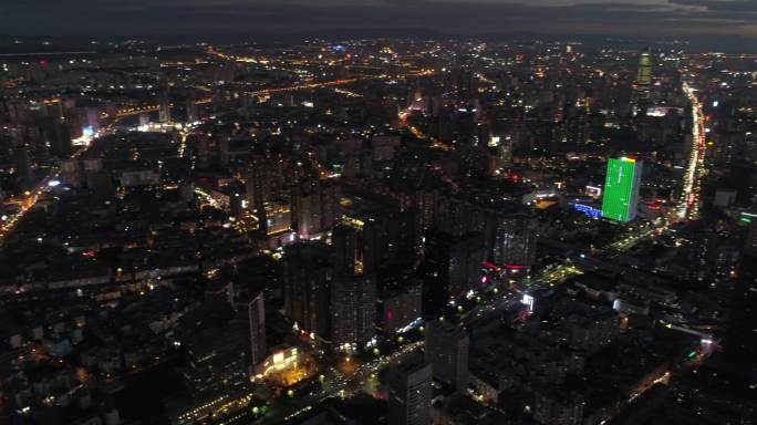 4K昆明城市夜景航拍素材