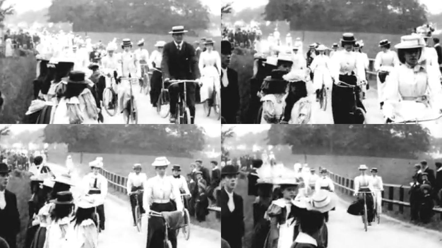 上世纪伦敦女子单车展
