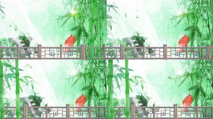 水墨中国风-竹林深处视频素材