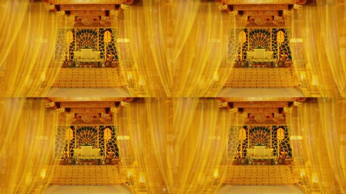 窗帘布料金色灯笼星光粒子门