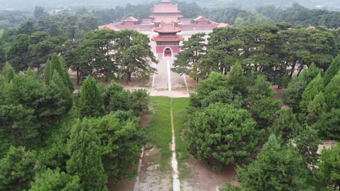 航拍视频素材.河北.遵化.清东陵