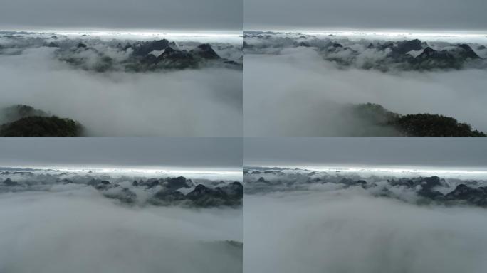 桂林喀斯特地貌云海4K航拍