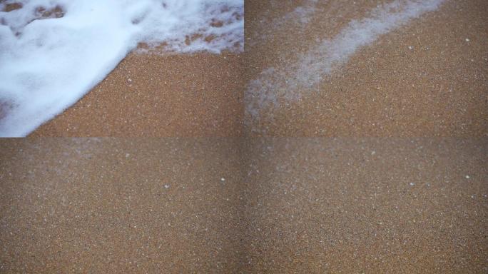 沙滩上的浪花4k素材
