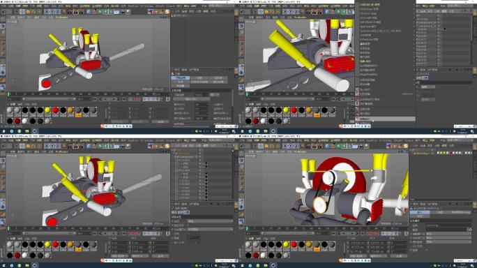 C4D+fbx模型--发动机