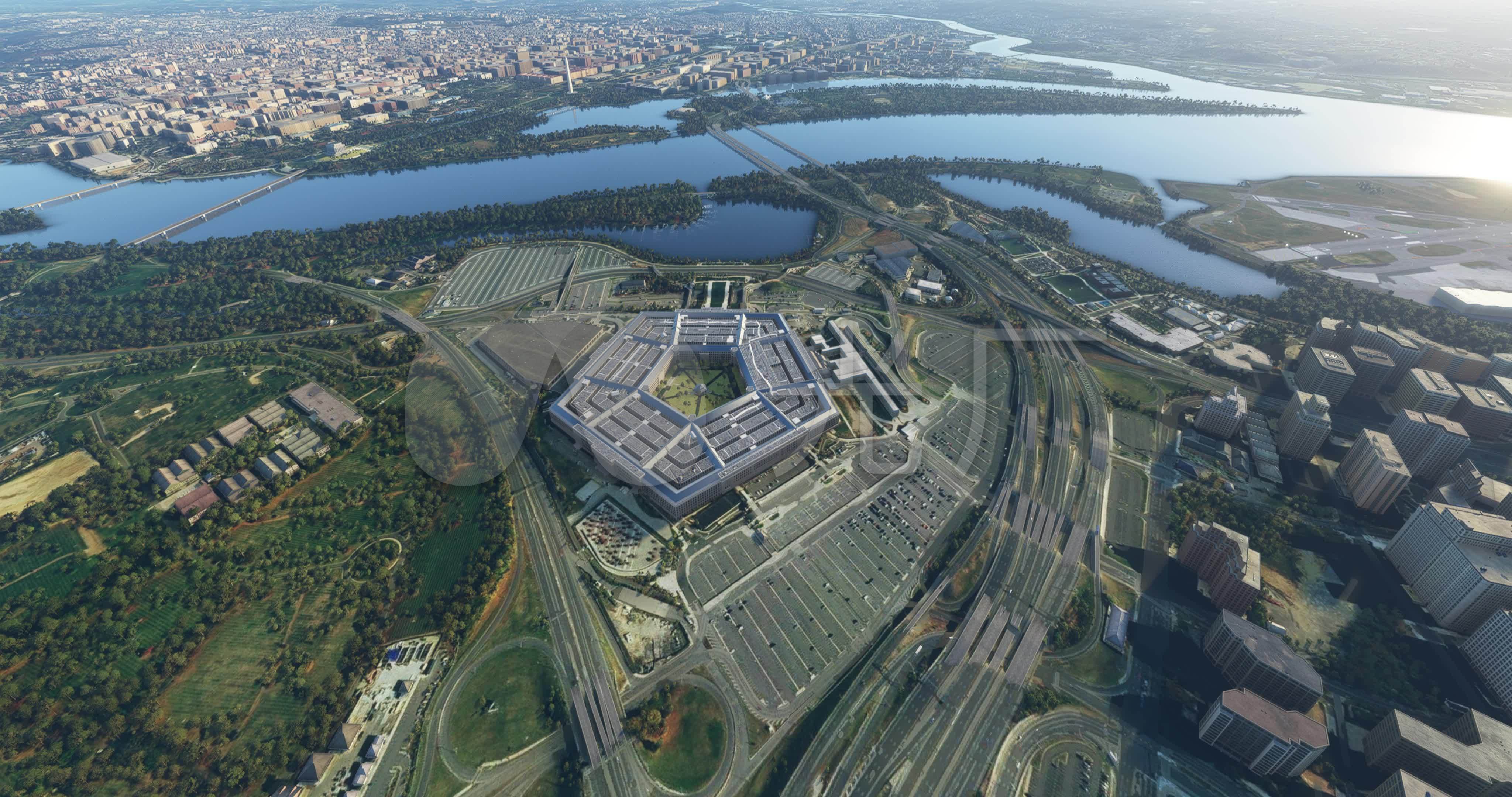 4k航拍美国华盛顿五角大楼