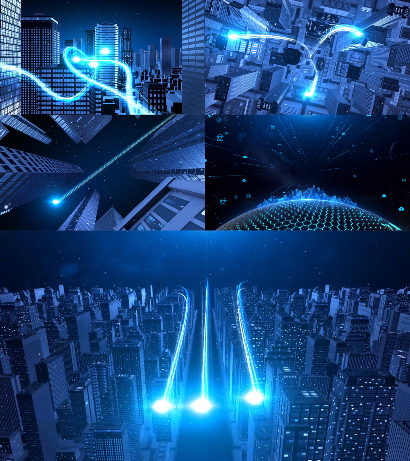科技城市光线片头视频