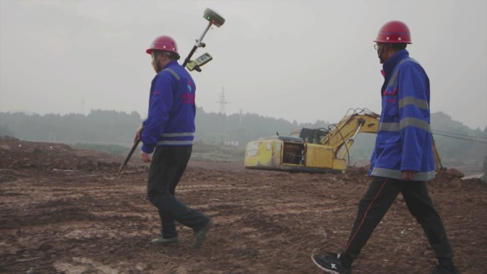 【原创】升格拍摄建筑工地工程测绘定位