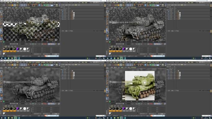 C4D+3dsmax+fbx模型--坦克