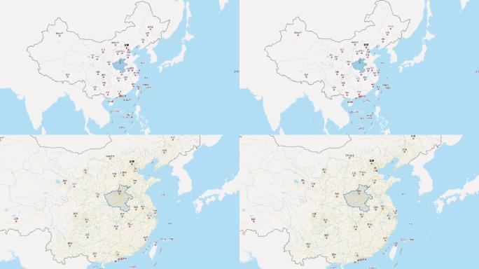 河南省区域平面地图