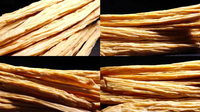 腐竹4k特写豆制食品旋转展示视频素材