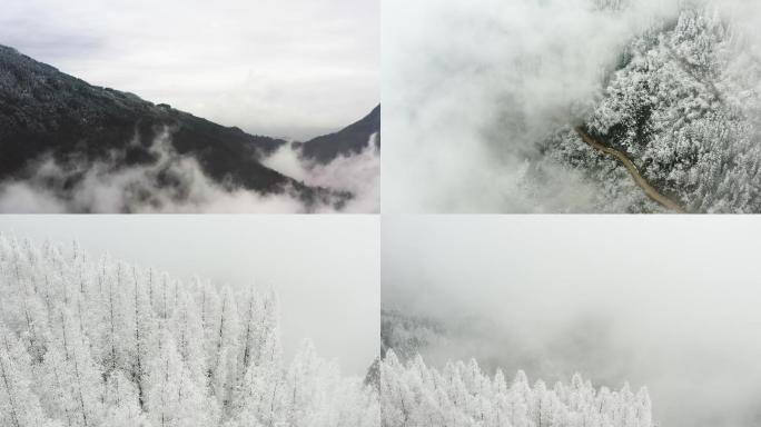 （航拍）成都市彭州天台山雪景