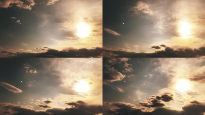 【HD天空】艳阳高照刺眼阳光云朵柔美云影