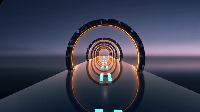 科幻圆形穿梭隧道AE模板