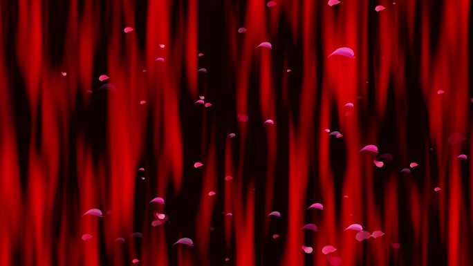 4K红色绸布瀑布花瓣冲屏动画循环