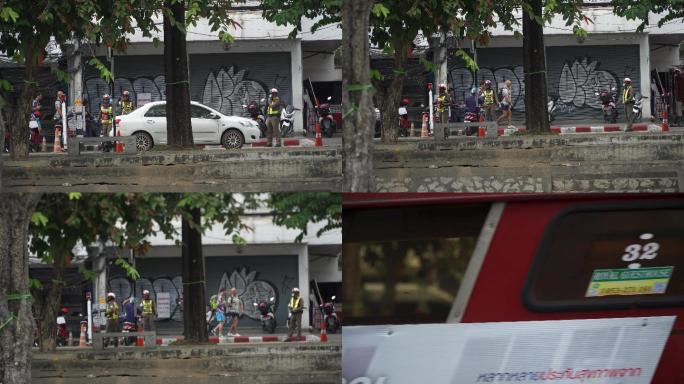 泰国警察马路执法视频4K高码率带原石音效
