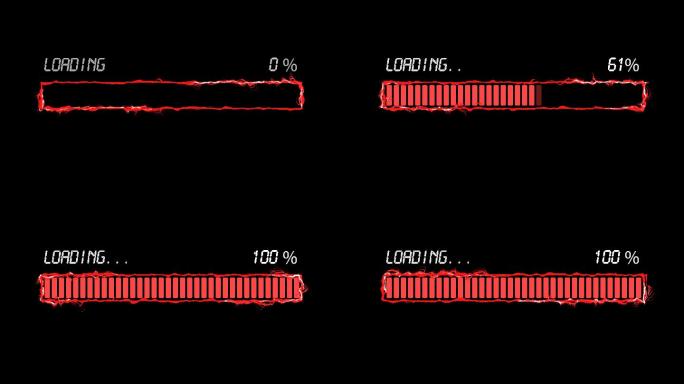 4K红色扭曲粒子方框进度条加载通道3