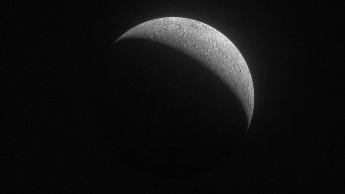 黑白日食月食太空自转科幻场景