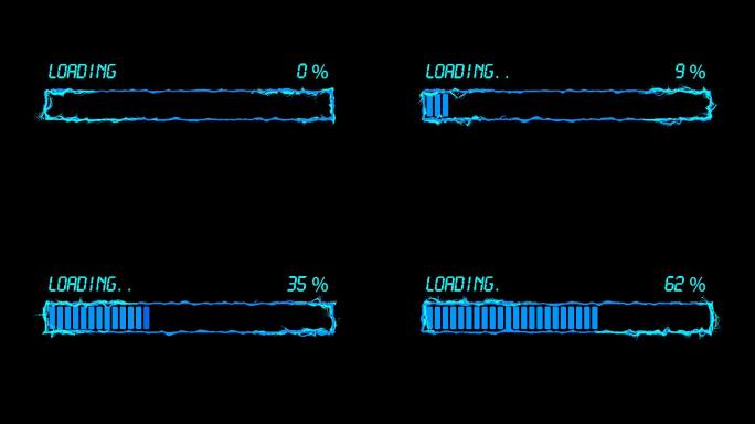 4K蓝色扭曲粒子方框进度条加载通道4