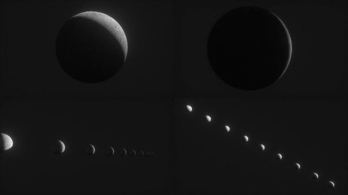 黑白科幻抽象日食月食线条太空场景