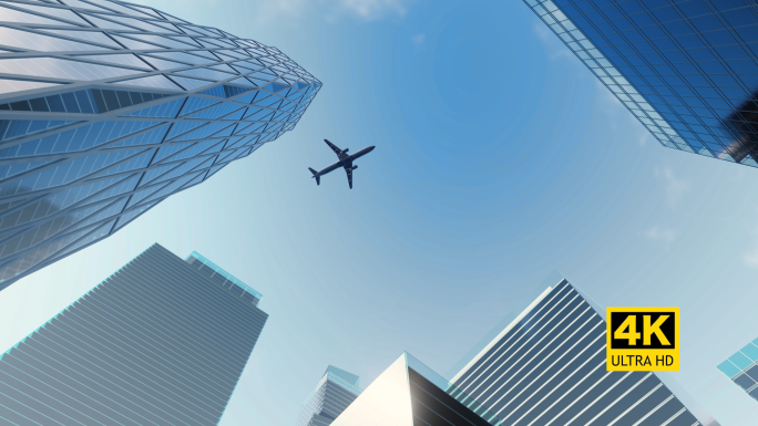 【原创】4K飞机从金融大楼楼顶飞过