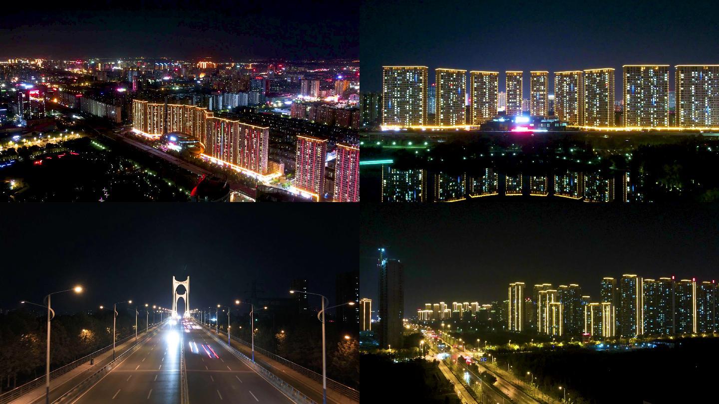 济宁城市夜景航拍